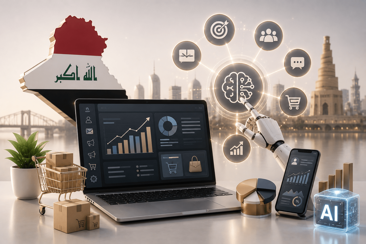 الذكاء الاصطناعي في التسويق: كيف تستخدمه لعملك في العراق (دليل 2026)